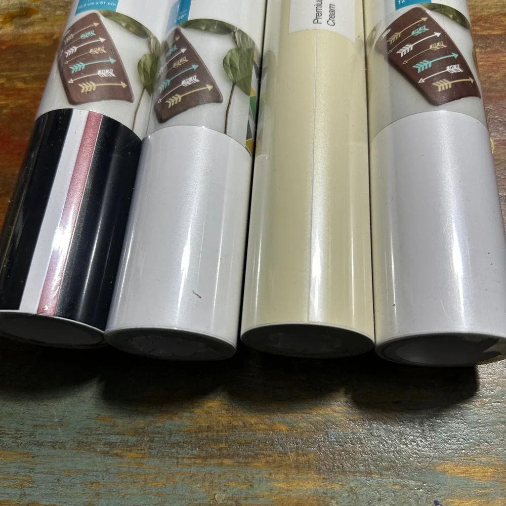 Cricut Premium Vinyl Removable Matte 4 Roll Bundle White Cream Elegance Sampler